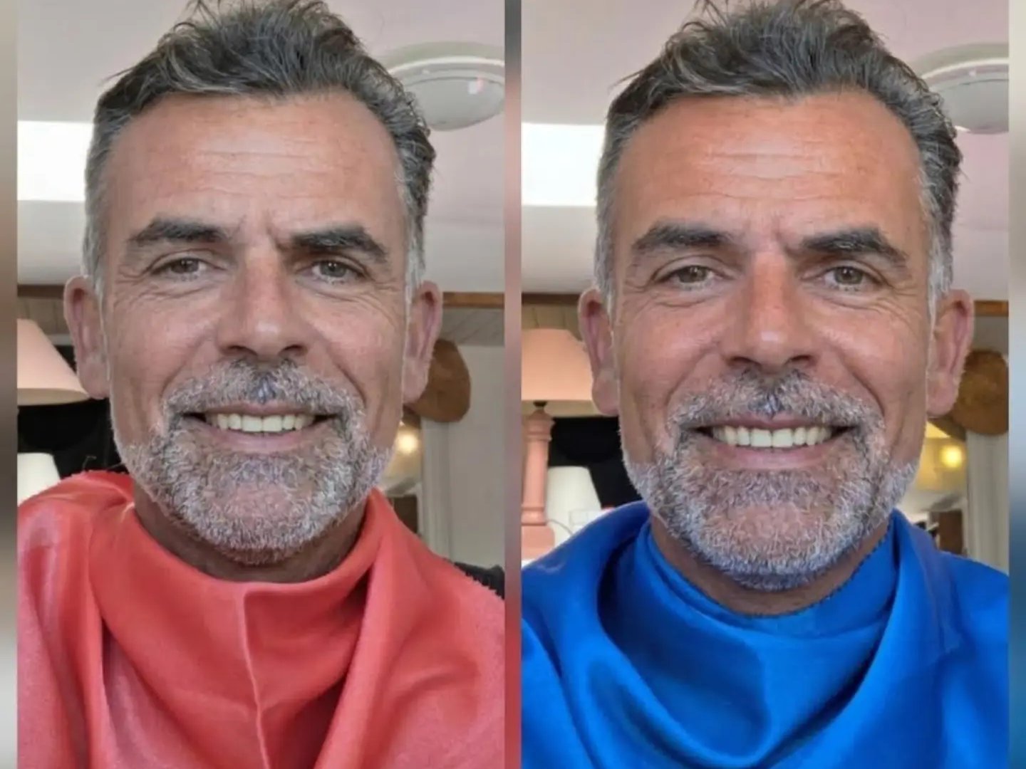 Comparatif de couleurs portées par un homme